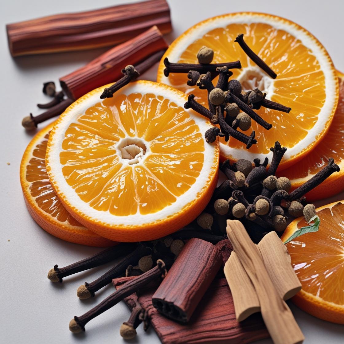 Naranjas en rodajas, canela en rama, clavo y pimienta de Jamaica evocan el acogedor aroma de la Barra de Chocolate Fleur-de-Bois ORANGE FUMÉE, una mezcla perfecta y vibrante de naranja y marrón para un regalo personalizado.