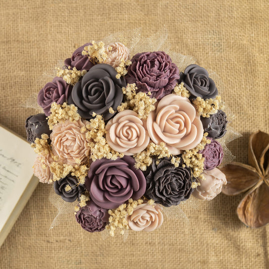 Classic Soy Wax Peony and Rose Bouquet Fleur-de-Bois DOLCE CAFFÉ 