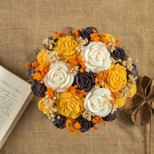 Classic Soy Wax Peony and Rose Bouquet Fleur-de-Bois PEAKY SPOOKY