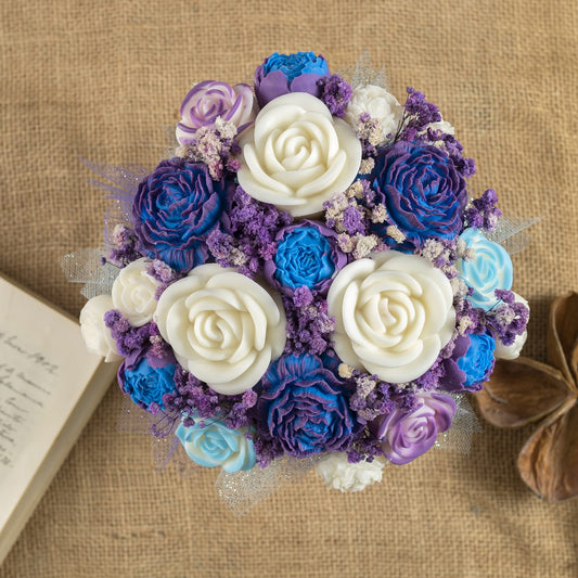 Classic Soy Wax Peony and Rose Bouquet Fleur-de-Bois PURPLE WOOD